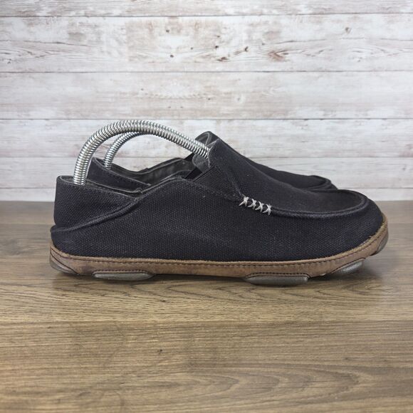 Olukai Mens Moloa Kapa Black Slip On Shoes Loafers Size 9.5 - Picture 1 of 8